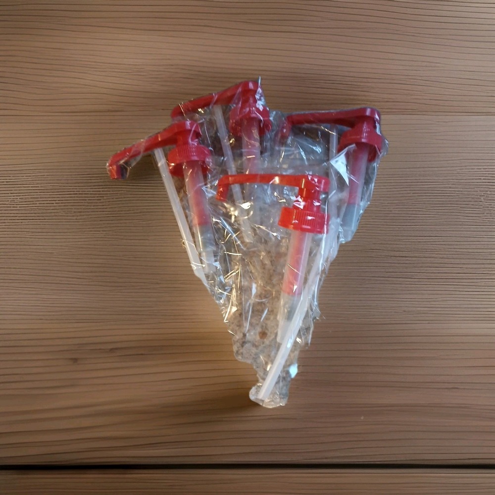 4 Pcs Coffee Syrup Pump Dispenser - Red - Sealed In Plastic